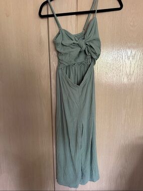 Hello Molly Sage Green Bow-Front Maxi Dress